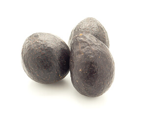 Avocados whole isolated on white background with clipping path. Healthy fruits concept