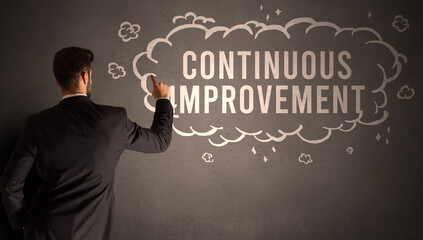 businessman drawing a cloud with inscription