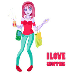 Zombie girl. I love shopping