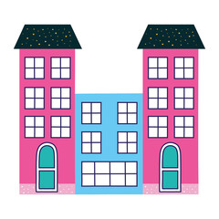 Naklejka premium building pink construction