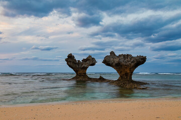 Heart Rock At Teinu Beach, Kouri Island, Okinawa, Japan