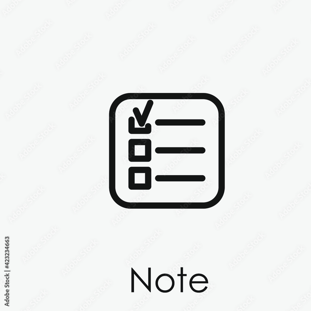 Poster note vector icon. editable stroke. linear style sign for use on web design and mobile apps, logo. sy