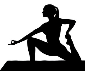 Yoga Body Health Flexibility Aromatherapy silhouette illustration black background