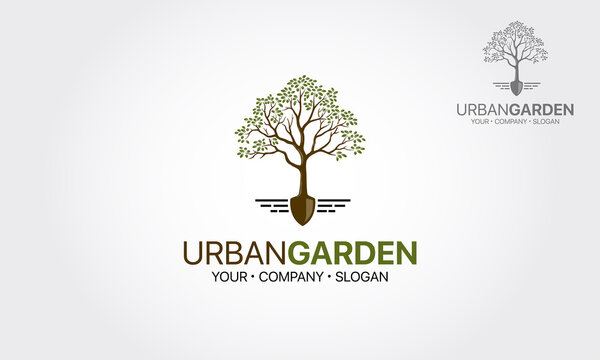 Urban Garden Vector Logo Template. A naturistic logo that can be used for landscaping, gardening, indoor gardening, farming, agriculture or any other project you might see fit.