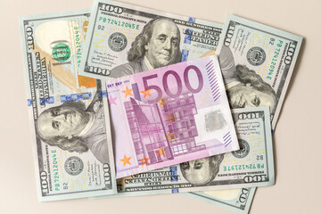 dollars and euros