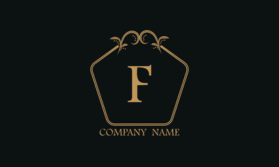 A simple exquisite monogram with the alphabet letter F. Can be used as a logo for a company, boutique, restaurant, business.