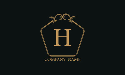 A simple exquisite monogram with the alphabet letter H. Can be used as a logo for a company, boutique, restaurant, business.