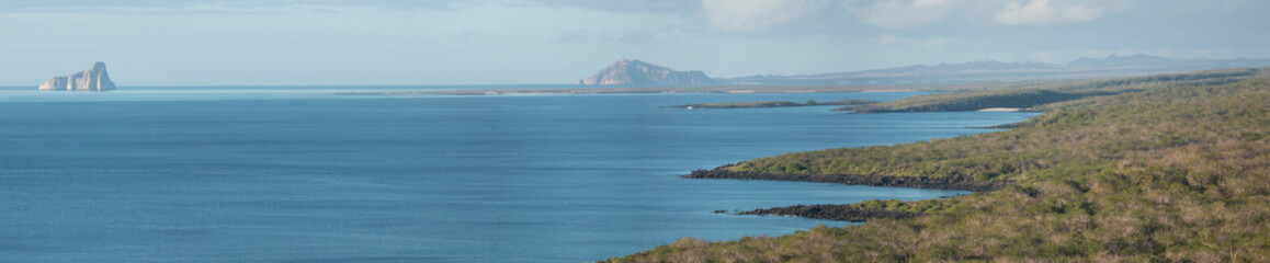 Fototapeta na wymiar Panoramic from Darwin Bay at San Cristobal Island
