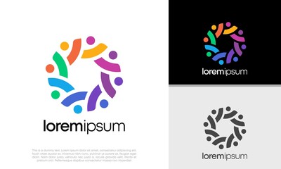 Fototapeta na wymiar Global Community Logo Icon Elements Template. Community human Logo template vector. Community health care. Abstract Community logo. Human Resources Logo.