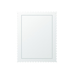 Blank post stamp template isolated on a white background