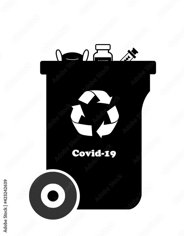 Canvas Prints Poubelle pour déchets covid-19