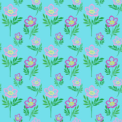 Seamless pattern with floral background. Illustration.