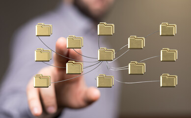 Cloud computing concept.Abstract cloud connection technology background.