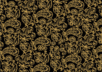 russian vector pattern gold hohloma