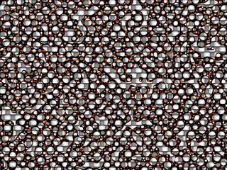 Modern abstract background of interwoven circles and squares and random shapes