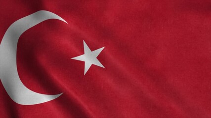 Turkish flag fluttering in the wind. 3d illustration