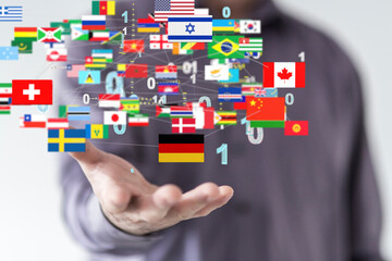 international counties flags - 3D realistic.