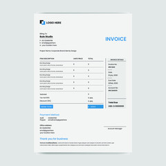 Invoice Design Template. Vector 
