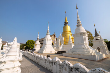 Fototapeta na wymiar Wat suan dok, Famous religious tourist attractions, Chiang mai, Thailand, Mar 21, 2021.