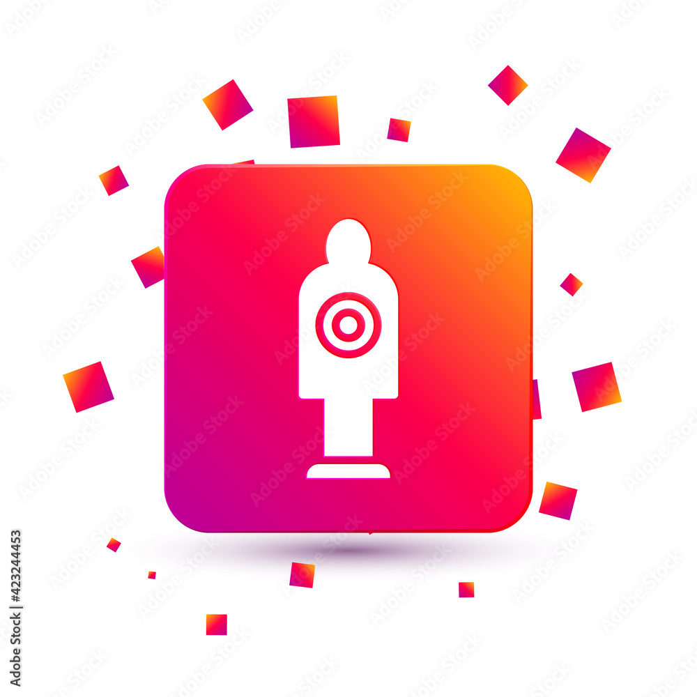 Poster white human target sport for shooting icon isolated on white background. clean target with numbers f