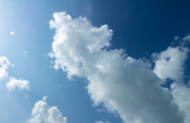 Beautiful white cumulus clouds. Resource for designers.