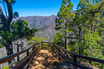 Mirador Lomo de las Chozas at Caldera de Taburiente national park at La Palma, Canary islands, Spain