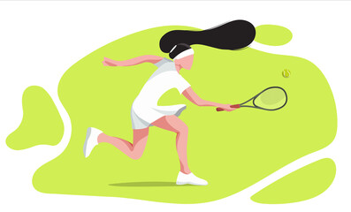 woman playing professional big tennis on a court. tennis racket and ball. Sportsmen at the tennis tournament.
A racquet sport played outdoors