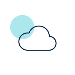 Cloud vector isolated flat icon. Weather sign