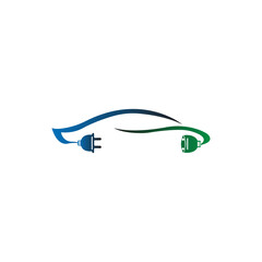 Eco friendly electric car logo design