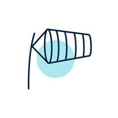Windsocks inflated by wind vector flat icon