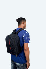 Indian young student with a hanging bag on their shoulder 