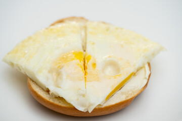 Omelette on a bagel food photography