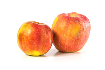 Two red apples isolated on white background. food concept