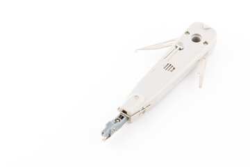 Network Tool for Cabling on White Background