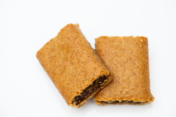 Two fig bars on white background