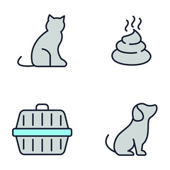 Fototapeta na wymiar Set of Pet, vet, pet shop icon. pet shop pack symbol template for graphic and web design collection logo vector illustration