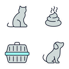 Set of Pet, vet, pet shop icon. pet shop pack symbol template for graphic and web design collection logo vector illustration