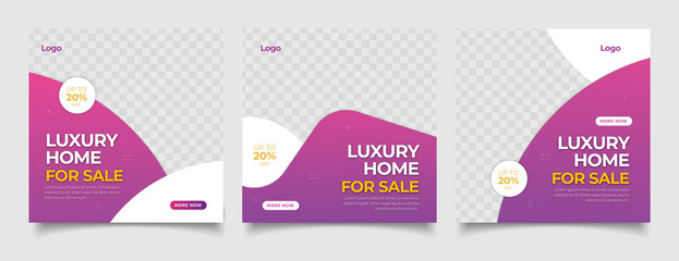 Real estate instagram social media post web banner