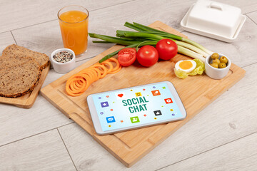 Healthy Tablet Pc compostion, social networking concept