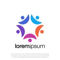 Obraz premium Global Community Logo Icon Elements Template. Community human Logo template vector. Community health care. Abstract Community logo. Human Resources Logo.