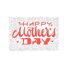 Fototapeta na wymiar Happy mothers day lettering postcard sticker and banner