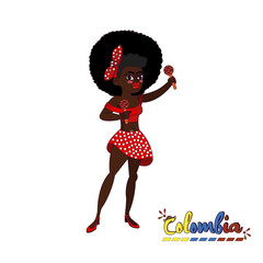 Woman in traditional colombian costume. Colombian culture - Vector illustration