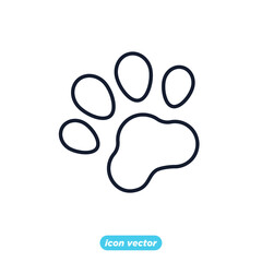 paw print icon. animal paw footprint symbol template for graphic and web design collection logo vector illustration