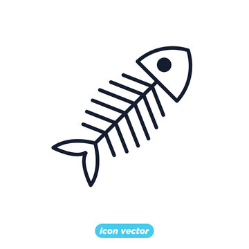 fish bone icon. fish bone symbol template for graphic and web design collection logo vector illustration