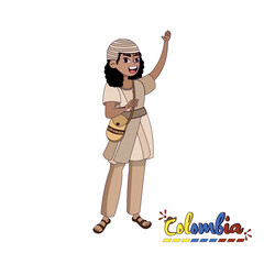 Indigenous of the Sierra Nevada. Colombian culture - Vector illustration