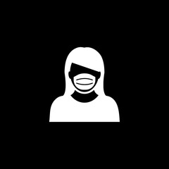 Face mask icon isolated on dark background