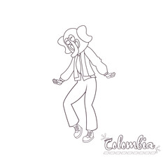 Isolated man dressed as marimonda. Colombian culture - Vector illustration