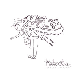 Isolated silletero man. Colombian culture - Vector illustration