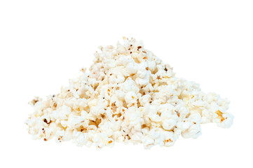 Popcorn. Slide of popcorn on a white background 