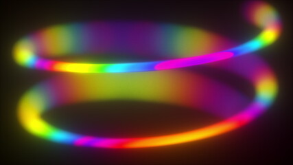 Geometric lines 3D render with high deforming range. Undulating spinning with bright curved shape with gradual alternation. Futuristic mesmerizing design with distortion in space.